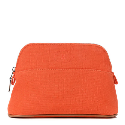 Hermes Cotton Canvas Mini Bolide Travel Cosmetic Pouch Feu 1 of 8