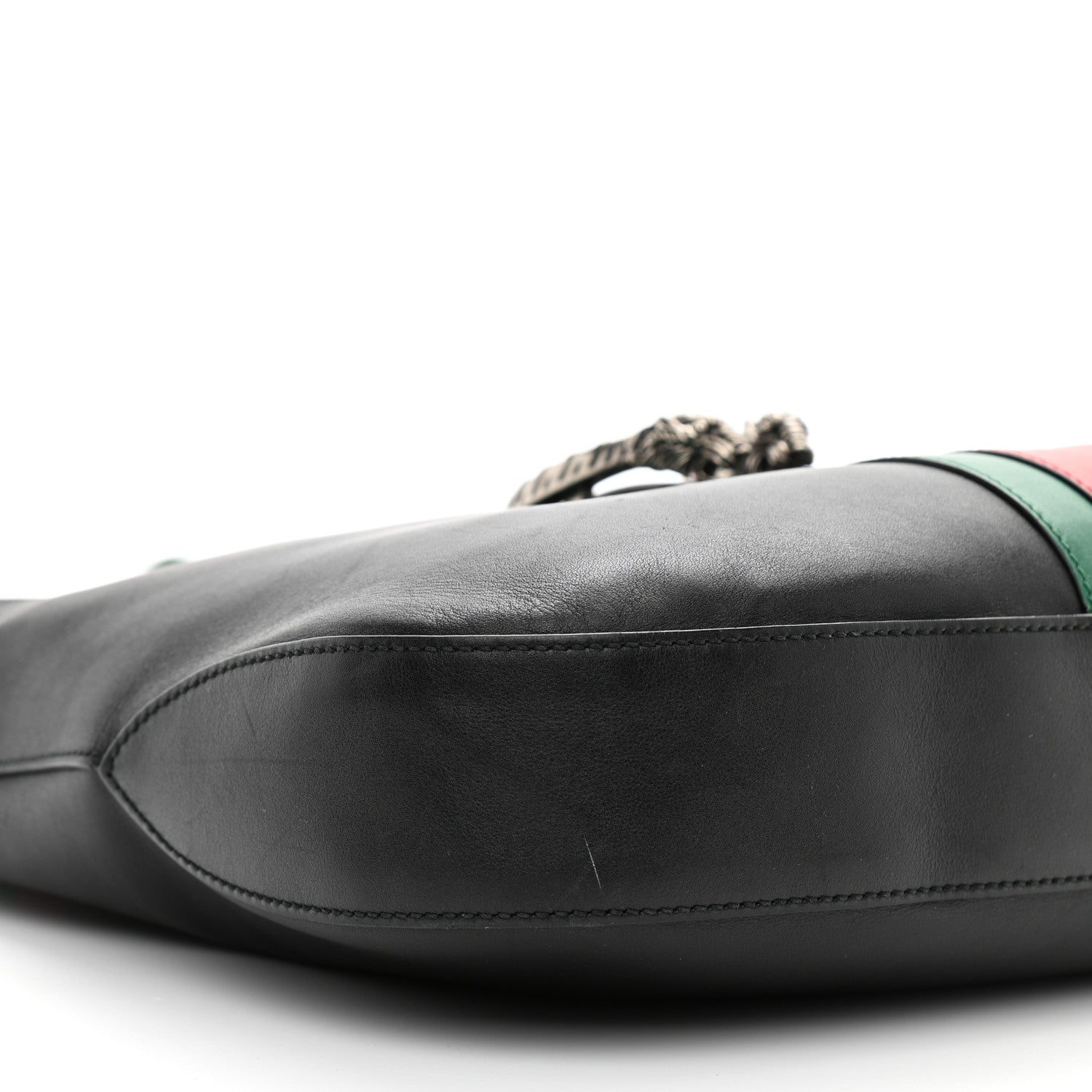 Gucci Calfskin Web Stripe Medium Dionysus Hobo Black 9 of 18
