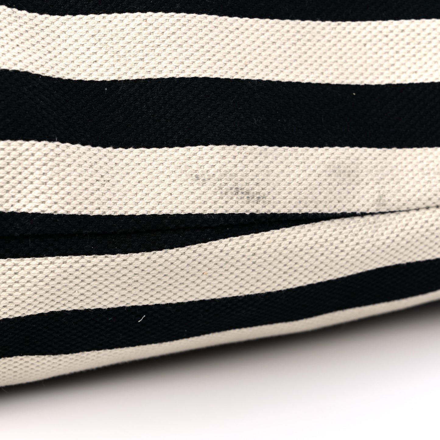 Cotton Canvas Stripe Logo Mens Tote White Black