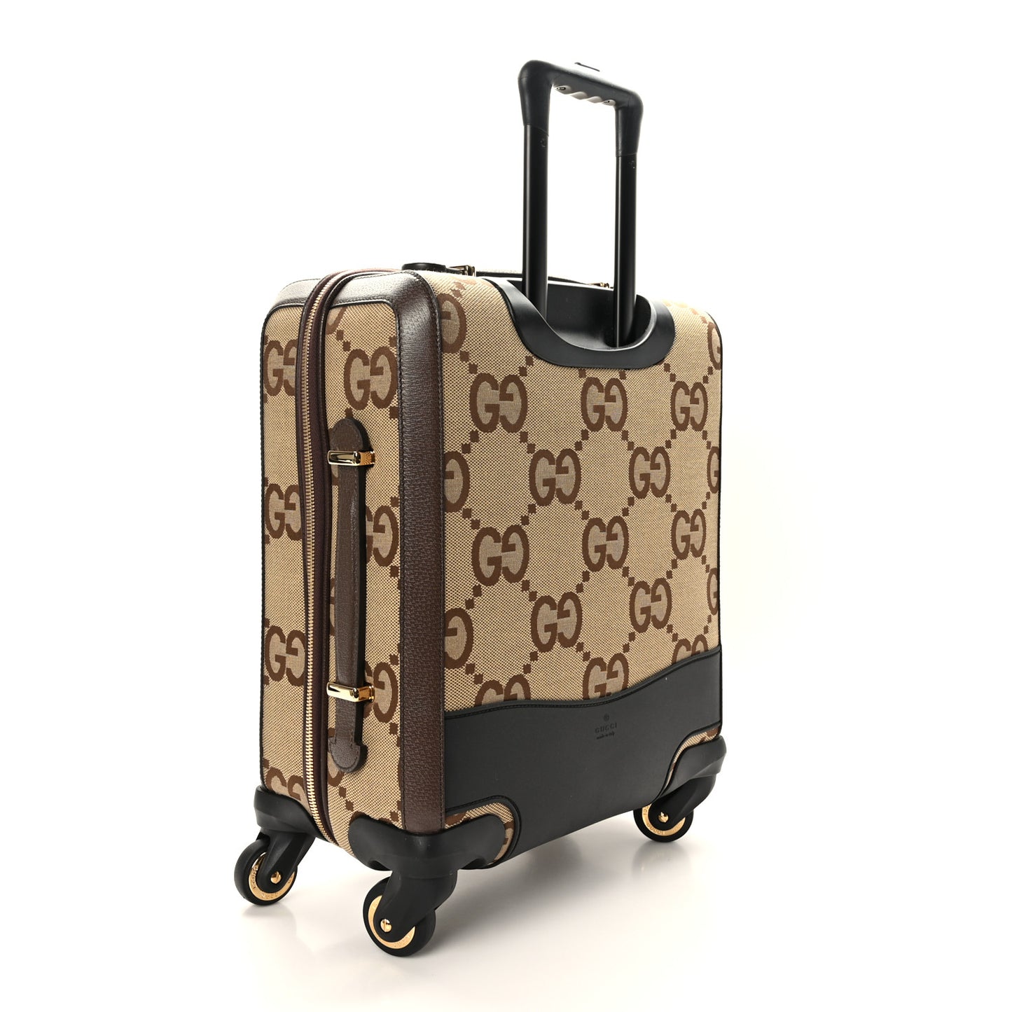 Monogram Jumbo GG Textured Dollar Calfskin Web Small Savoy Cabin Trolley Camel Ebony New Acero
