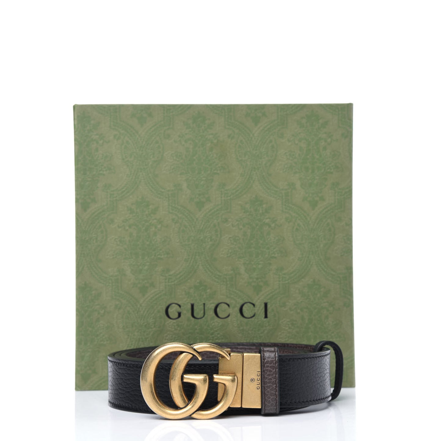 Dollar Calfskin Double G Reversible 30mm Belt 105 42 Black New Acero