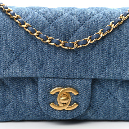 Chanel Denim Quilted Mini Pearl Crush Rectangular Flap Blue 8 of 11
