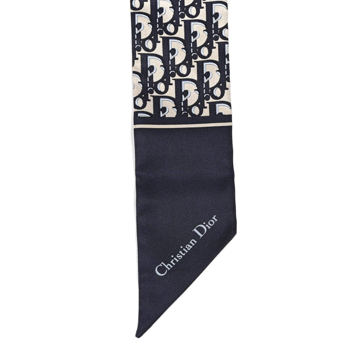 Christian Dior Silk Oblique Mitzah Scarf Blue 3 of 3