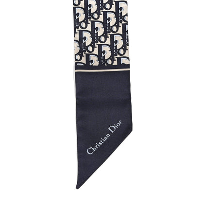 Christian Dior Silk Oblique Mitzah Scarf Blue 3 of 3