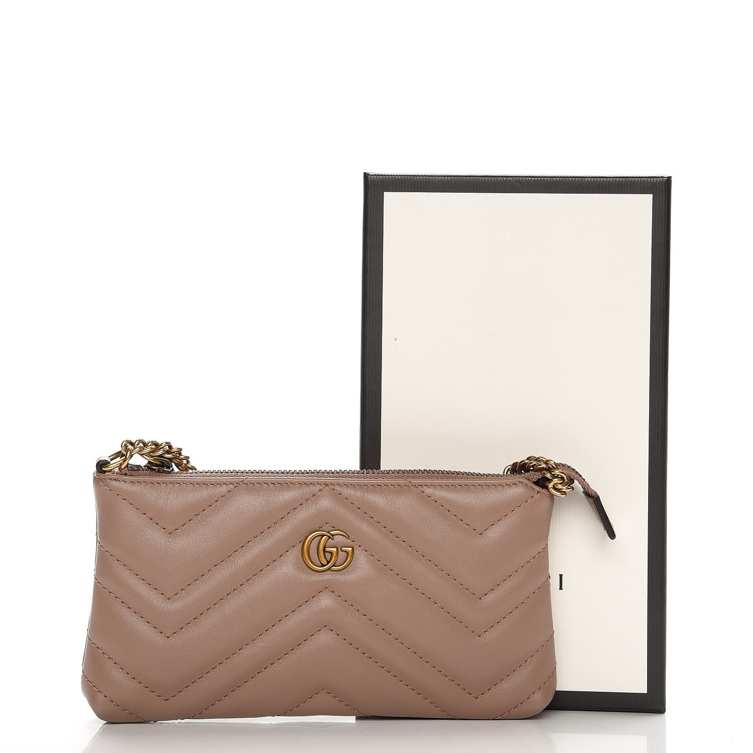 Gucci Calfskin Matelasse Mini GG Marmont Chain Bag Porcelain Rose 8 of 8