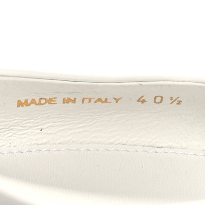 Prada Spazzolato Triangle Logo Pointed Toe 45mm Slingback Pumps 40.5 White 6 of 9