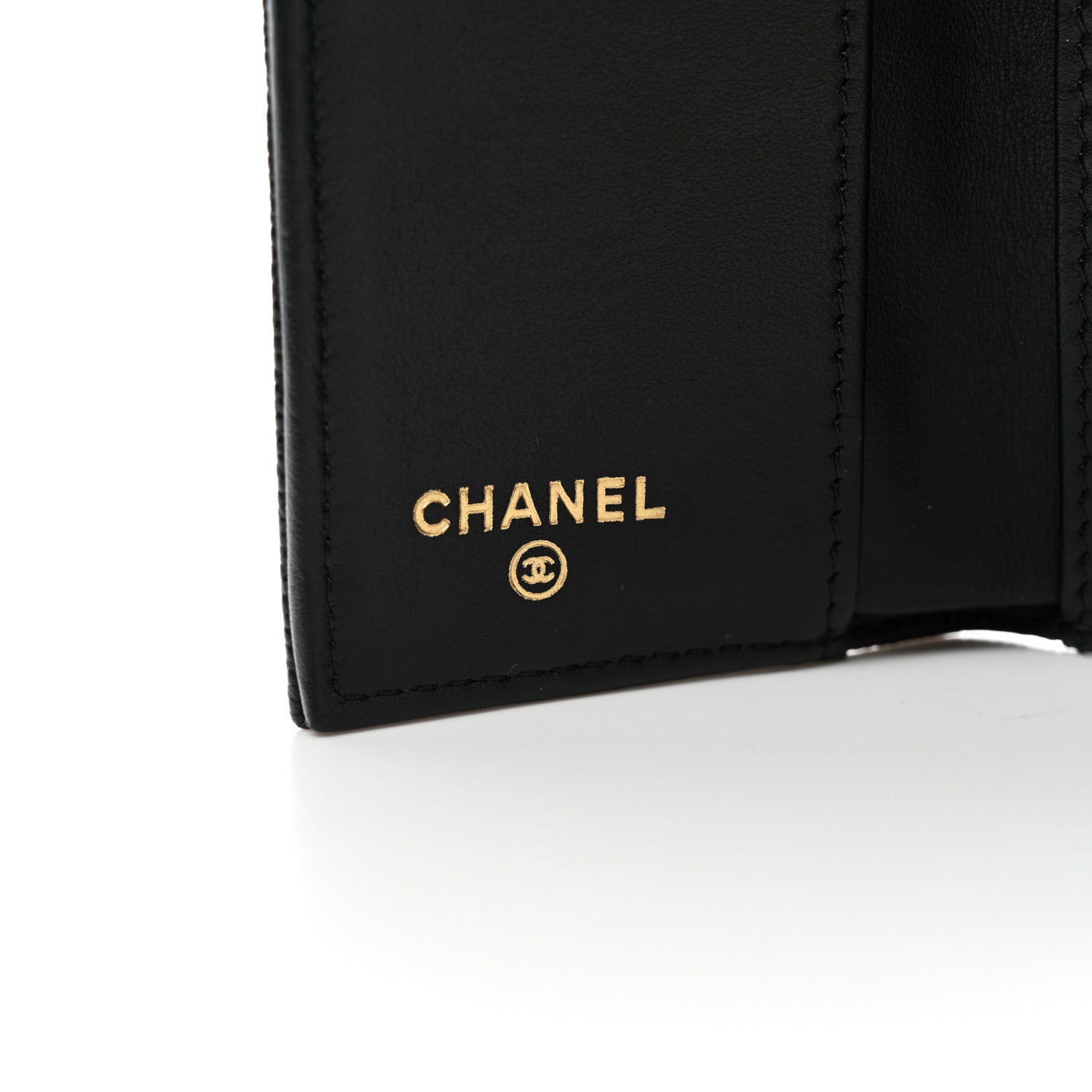 Chanel Caviar Camellia Embossed Compact Wallet Black 6 of 8