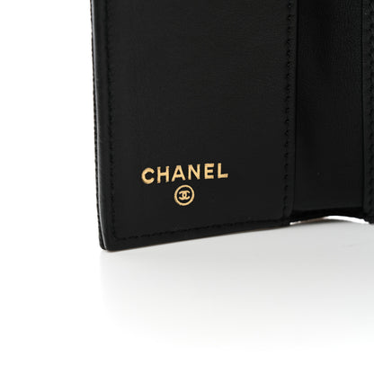 Chanel Caviar Camellia Embossed Compact Wallet Black 6 of 8