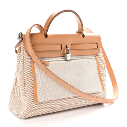 Hermes Vache Hunter Criss Viking Herbag Zip Retourne 31 PM Ecru Beige Naturel 4 of 11