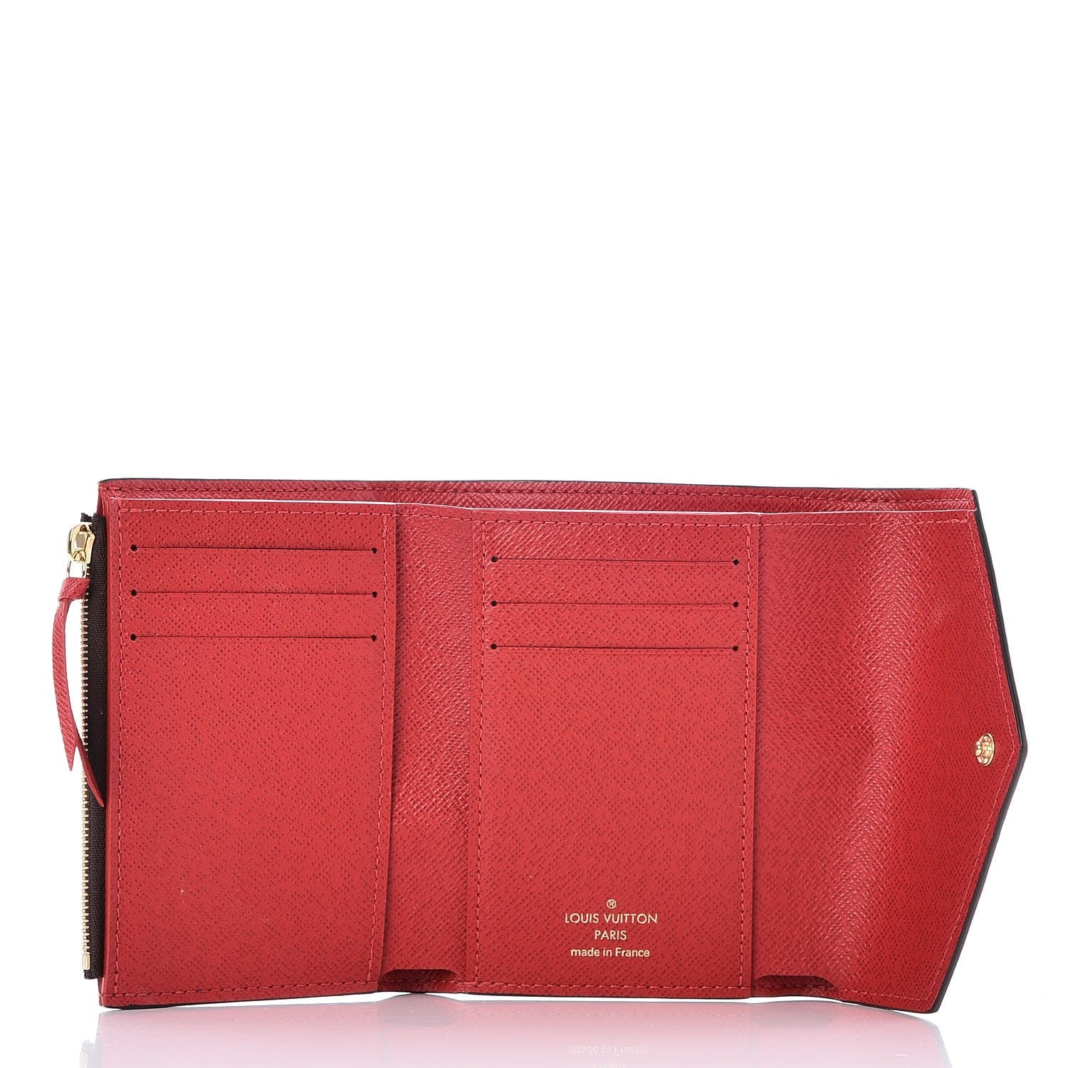 Louis Vuitton Damier Ebene Victorine Wallet Red 5 of 8
