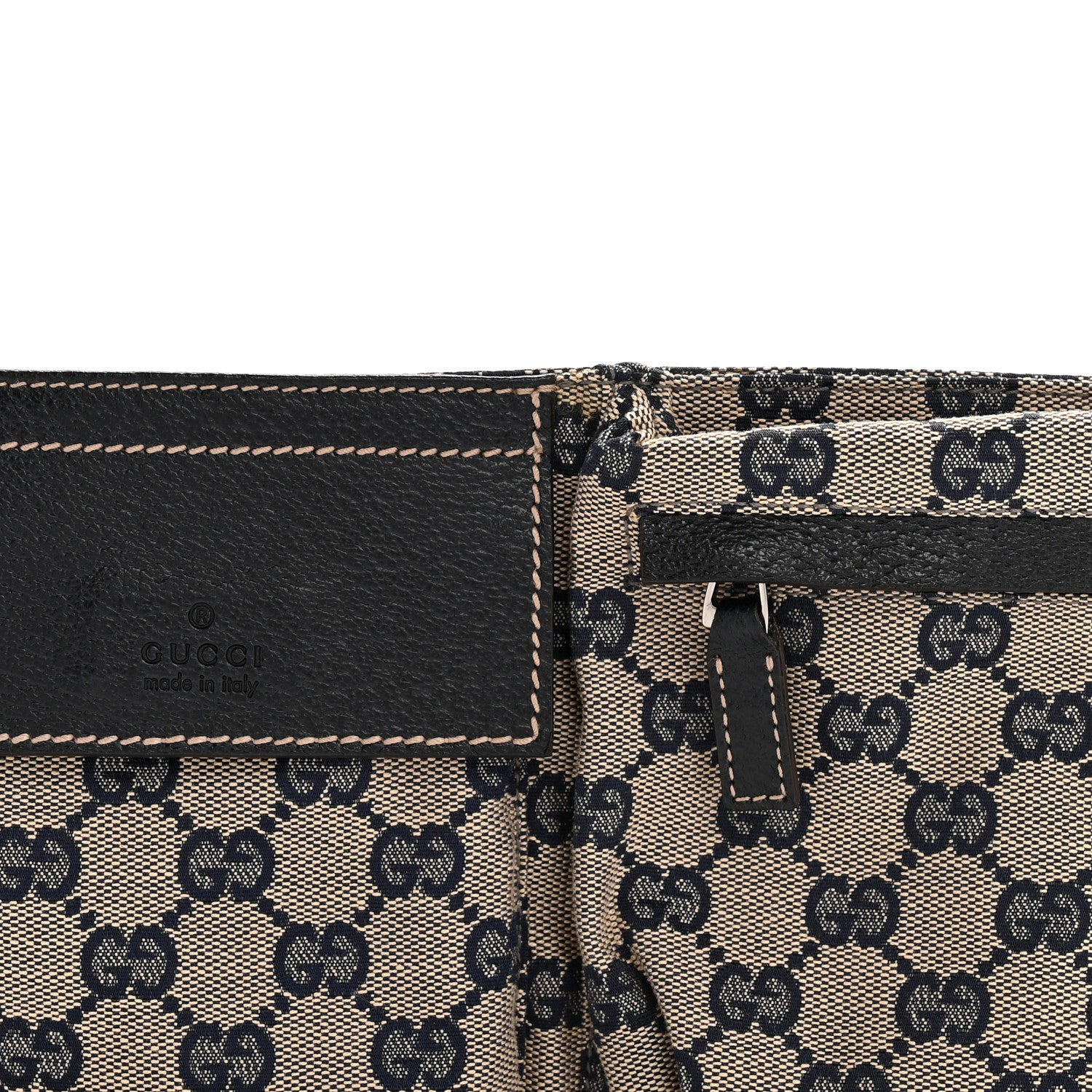 Gucci GG Monogram Web Double Pocket Belt Bag Navy 8 of 13