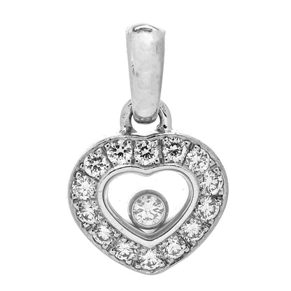 Chopard 18K White Gold Diamond Happy Diamonds Icon Heart Charm 1 of 4