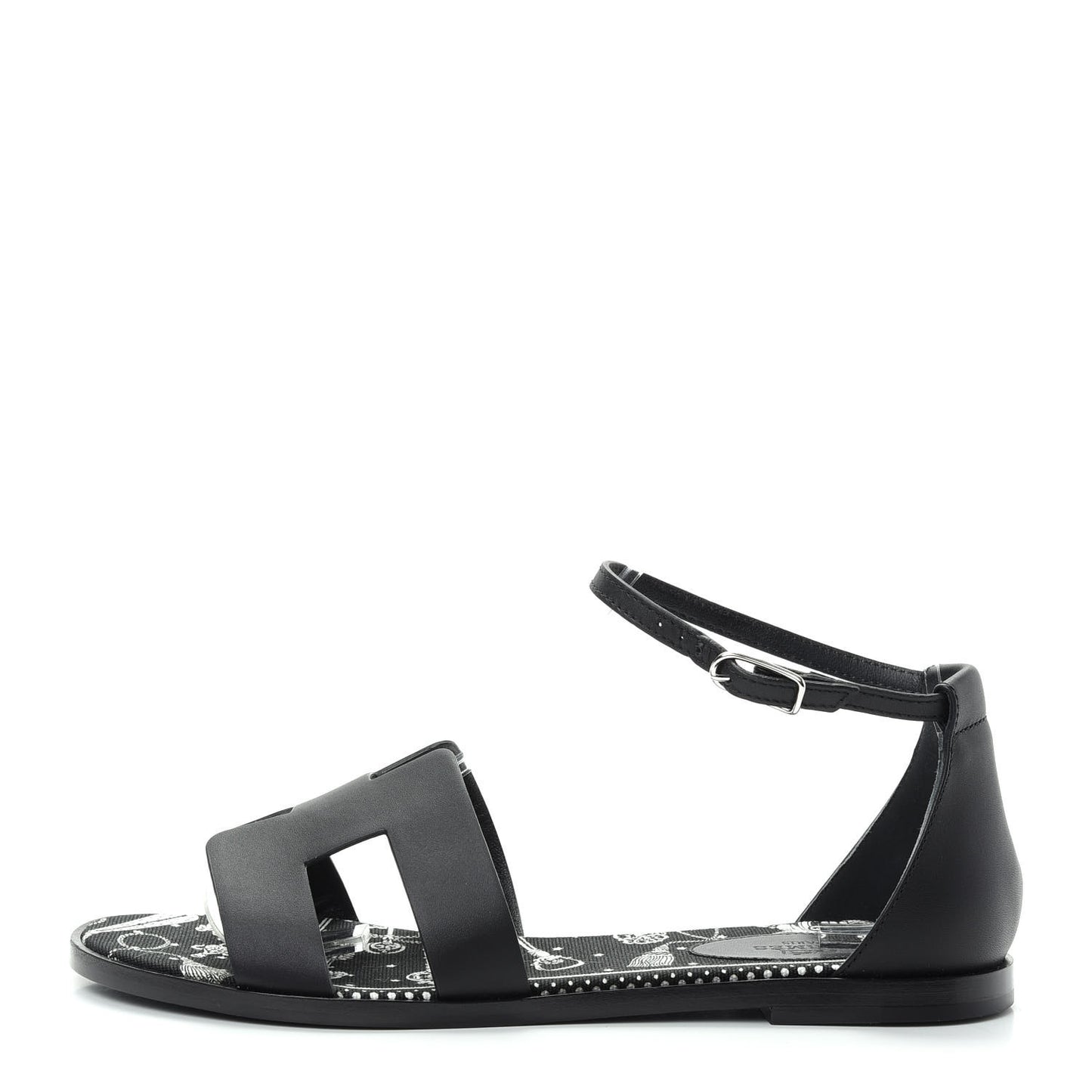 Calfskin Santorini Sandals 38 Black