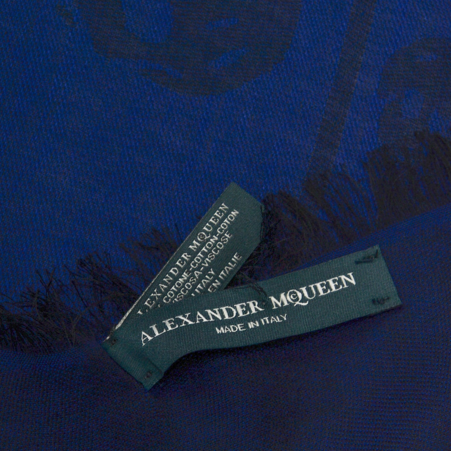 Cotton Viscose Skull Shawl Blue