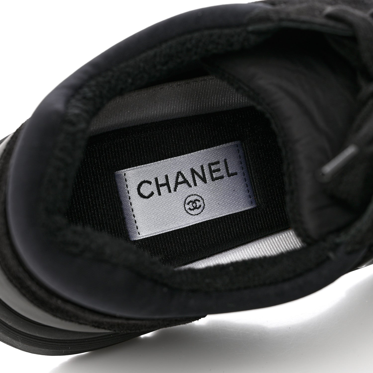 Chanel Kid Suede Calfskin Mens Sneakers 44 Black 7 of 12