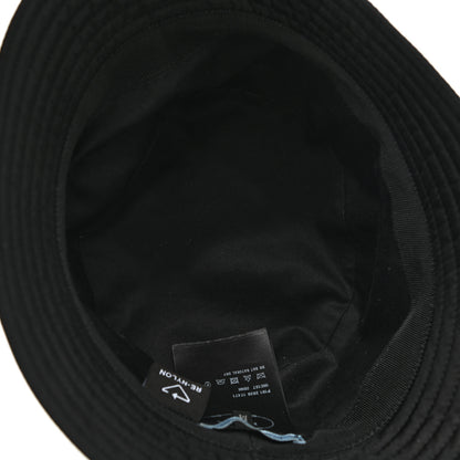 Prada Re-Nylon Metal Triangle Logo Womens Bucket Hat M Black 7 of 8