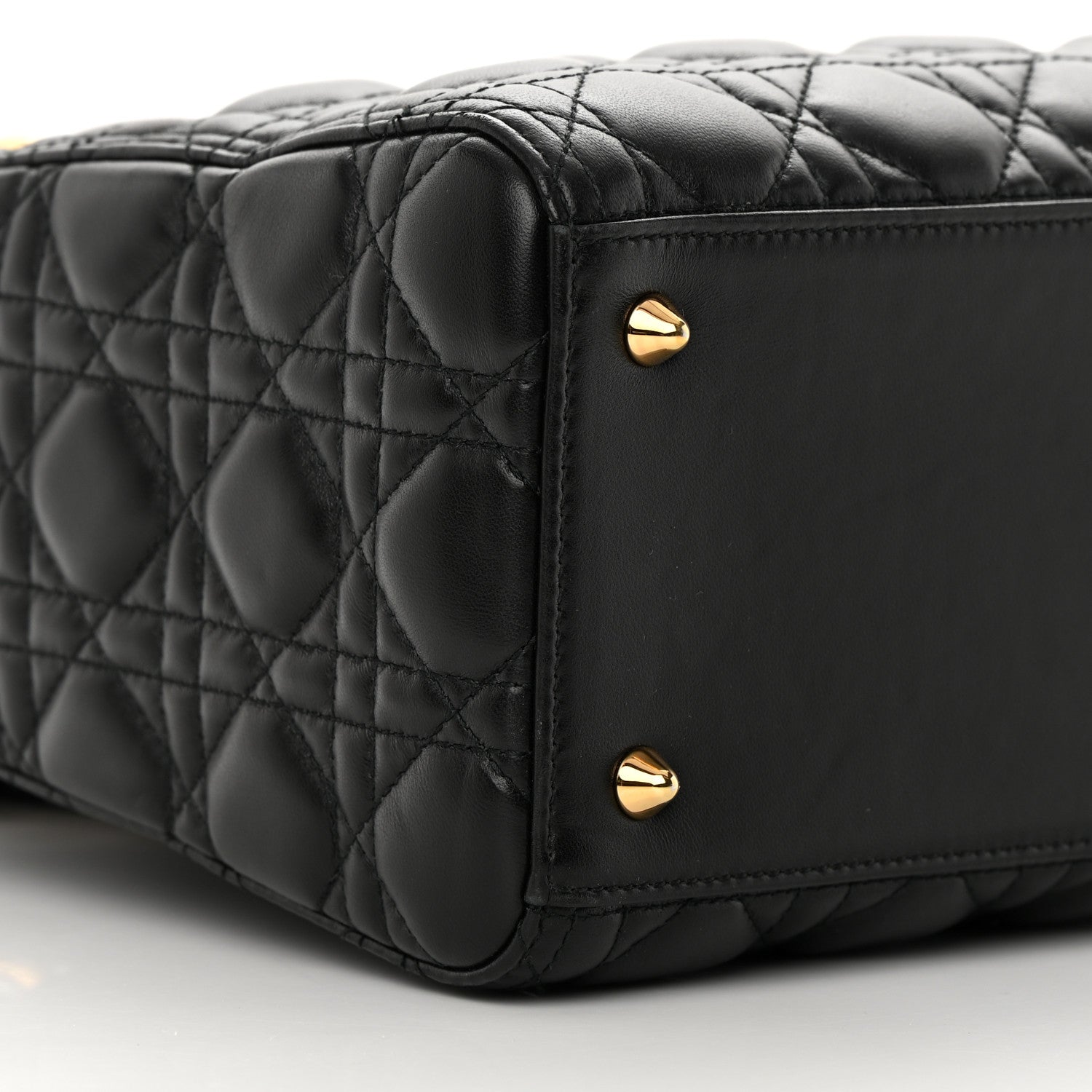 Christian Dior Lambskin Cannage Medium Lady Dior Black 9 of 13