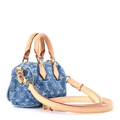 Louis Vuitton Monogram Denim Nano Speedy Blue 3 of 10