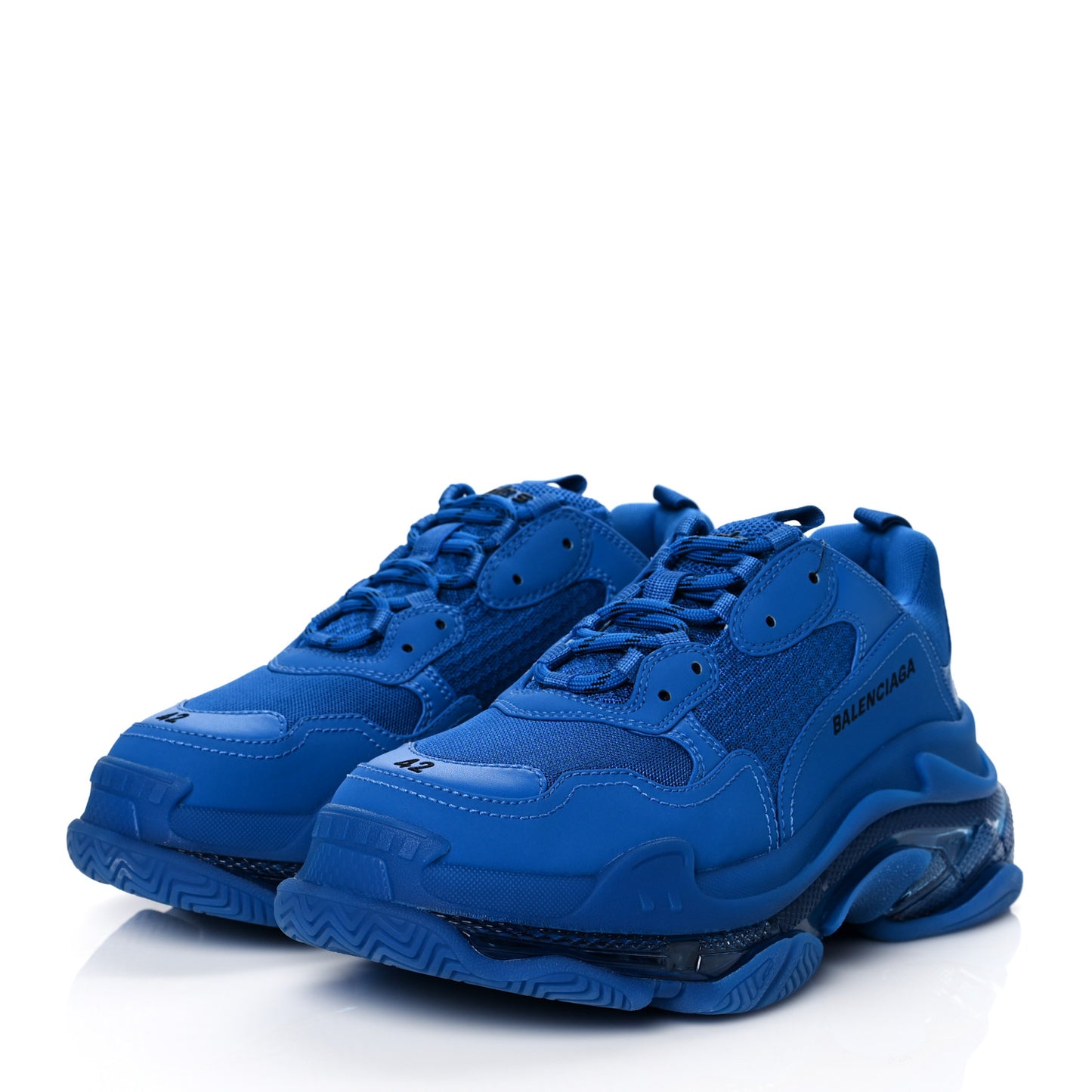 Fabric Mesh Clear Sole Mens Triple S Sneakers 42 Deep Blue