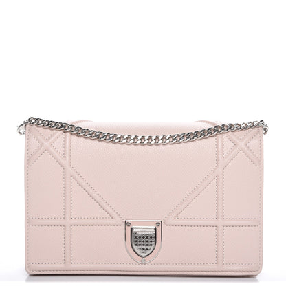 Christian Dior Grained Calfskin Diorama Wallet on Chain Pouch Rose Poudre 1 of 8