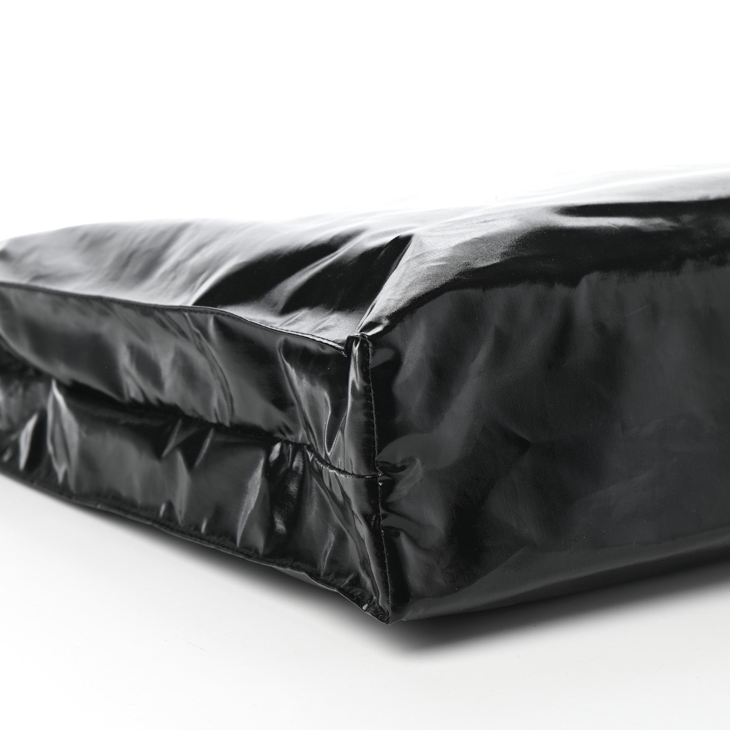 Gucci Patent Canvas Frame Logo Vertical Tote Black Crop 8 of 9