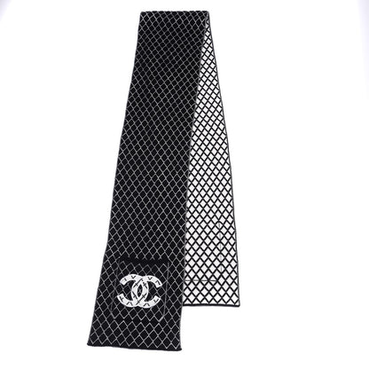 Chanel Cashmere CC Pocket Scarf Black White 2 of 4