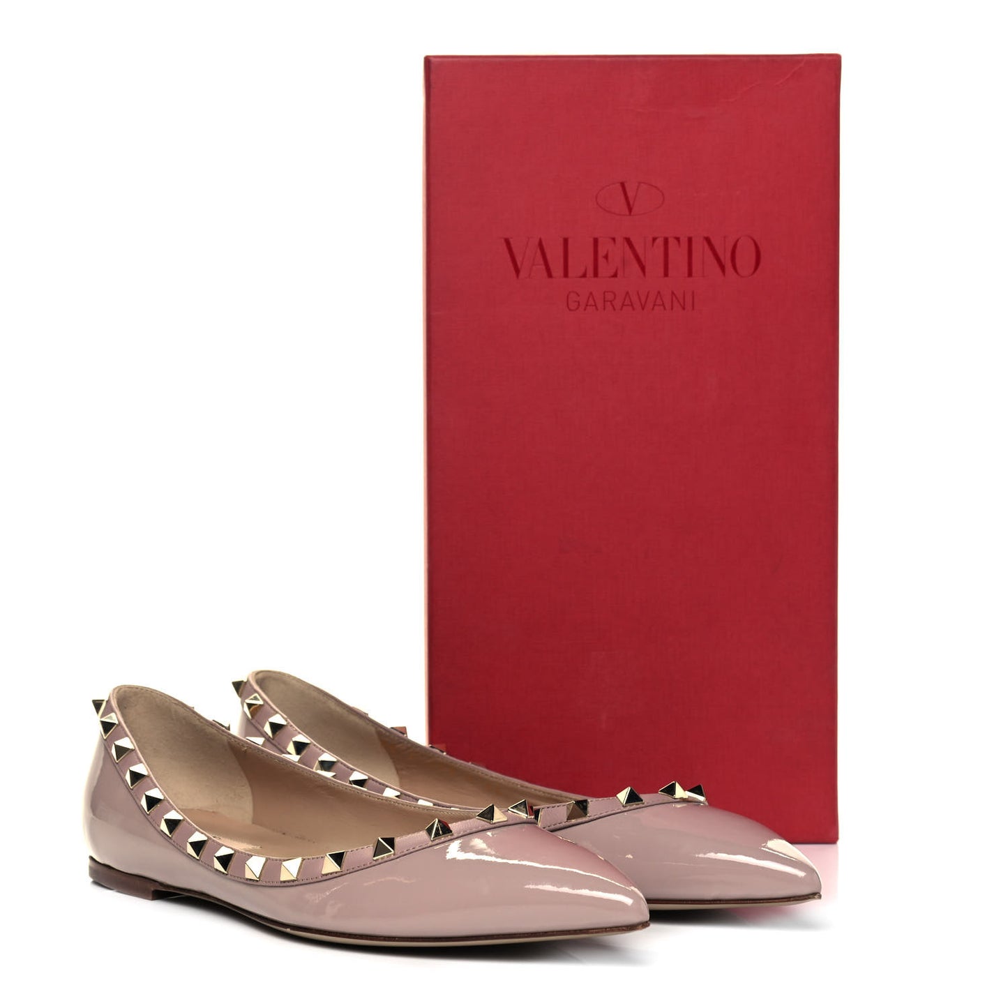 Patent Rockstud Ballerina Flats 39.5 Poudre