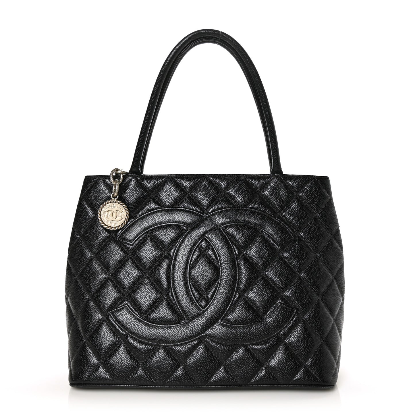 Caviar Quilted Medallion Tote Black