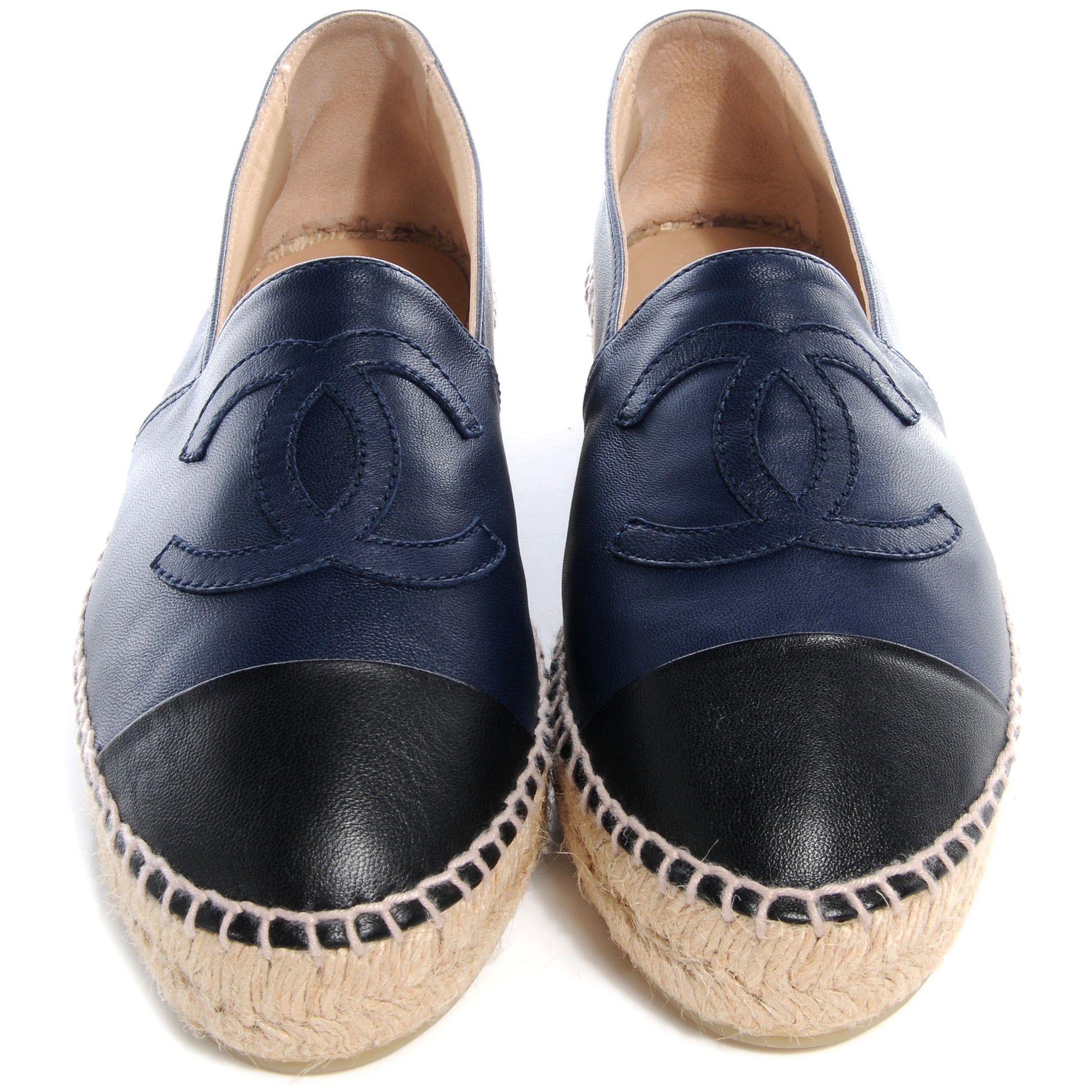 Chanel Lambskin Espadrilles Navy Black 40 2 of 6