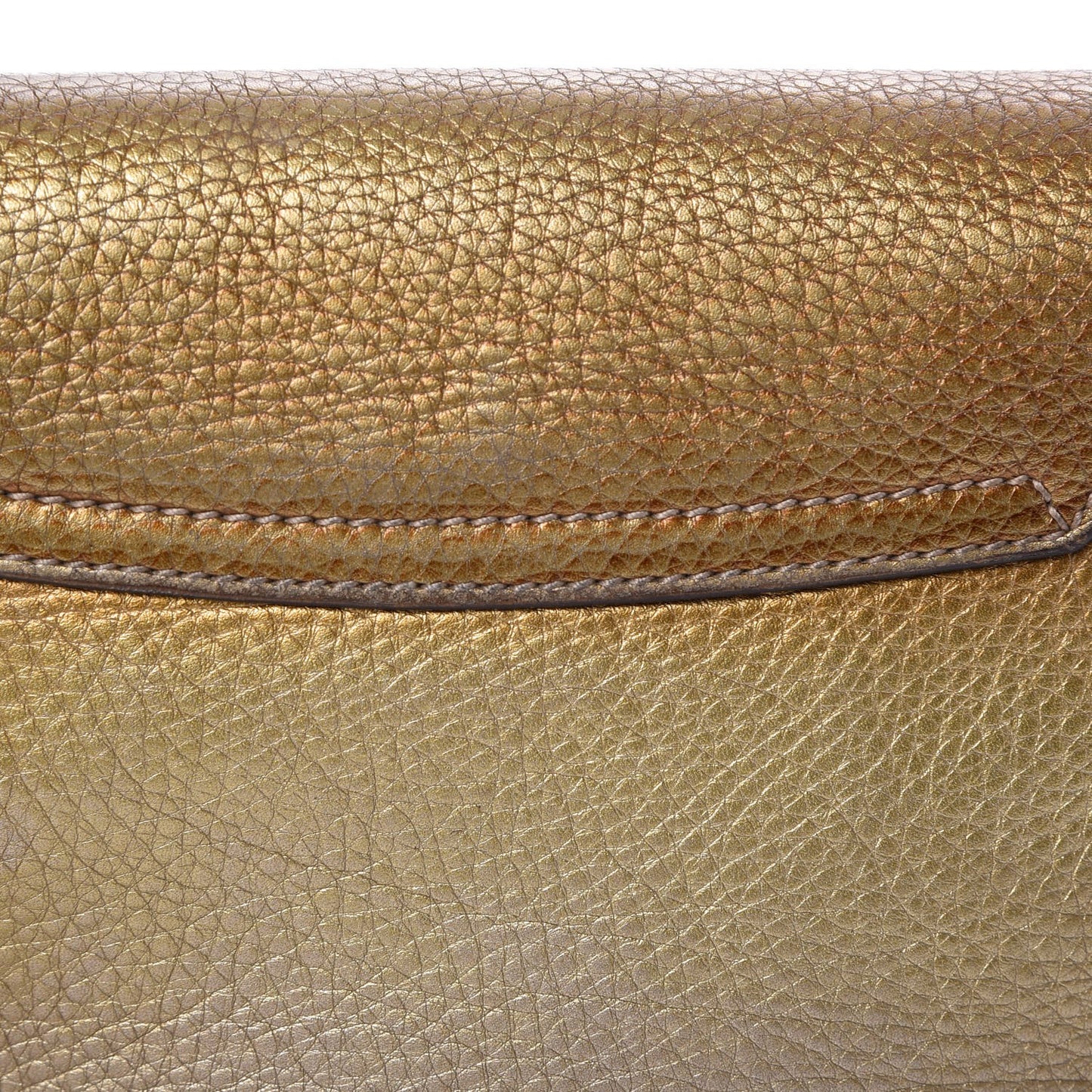 Metallic Pebbled Calfskin Small Soho Flap Crossbody Gold Ombre