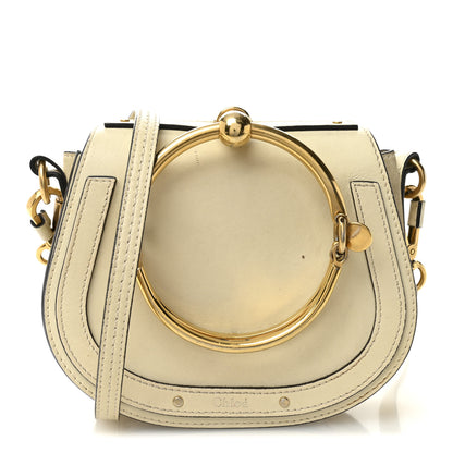 Chloe Calfskin Suede Small Nile Bracelet Bag Off White 2 of 29
