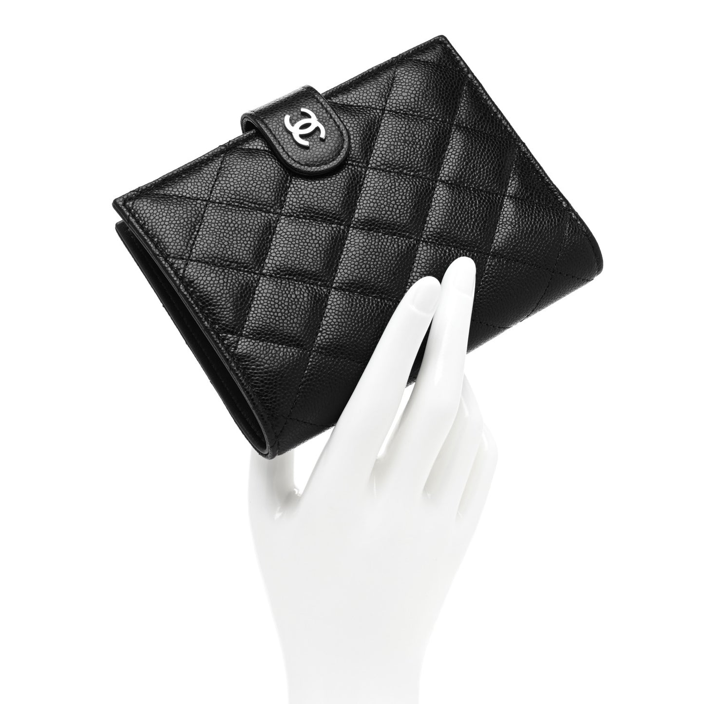 Caviar Quilted Passport Holder Black