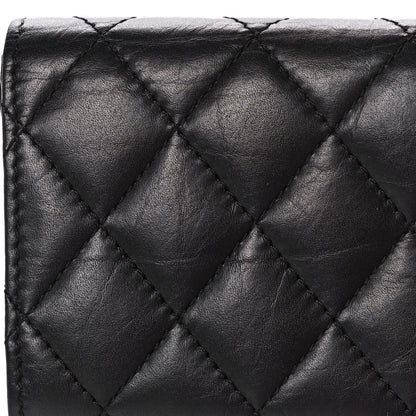 Chanel Aged Calfskin Quilted Reissue Flap Card Holder Black 14 of 15