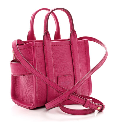Marc Jacobs Grained Calfskin Mini The Tote Bag Lipstick Pink 3 of 10