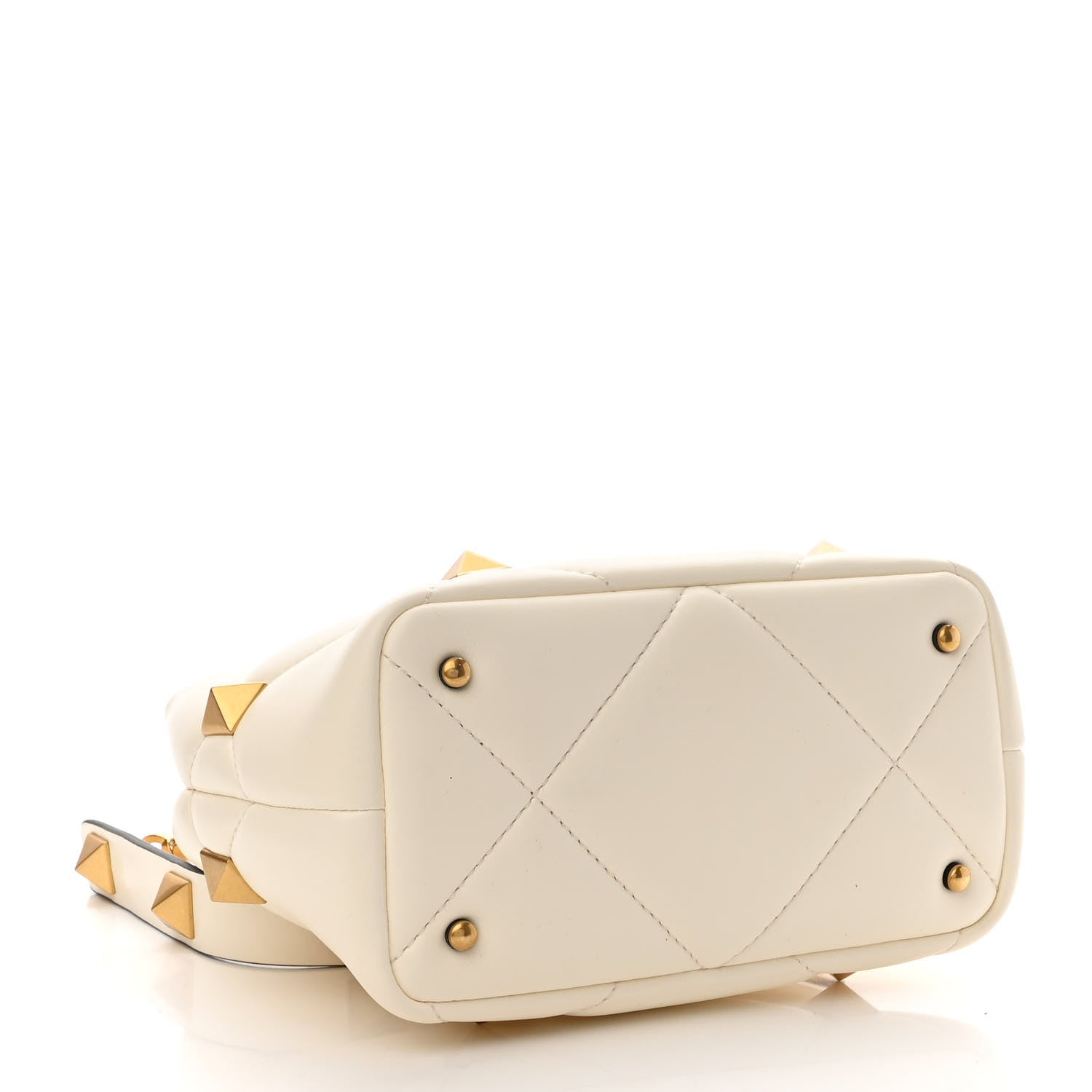 Valentino Garavani Nappa Small Roman Stud The Handle Bag Ivory 4 of 10