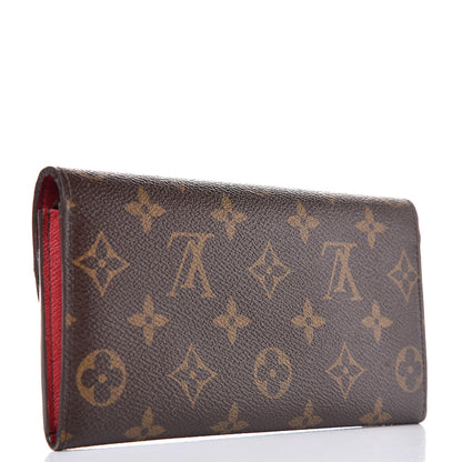 Louis Vuitton Monogram Emilie Wallet Red 3 of 10