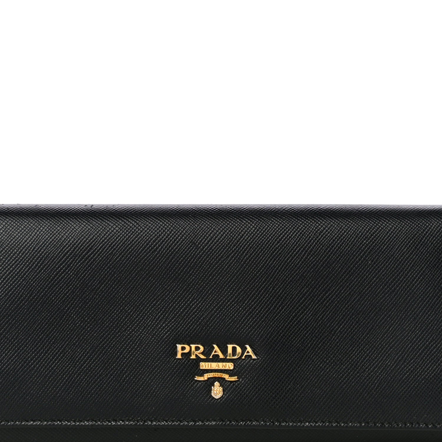 Prada Saffiano Metal Continental Flap Wallet Black 8 of 11