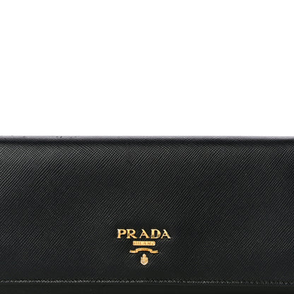 Prada Saffiano Metal Continental Flap Wallet Black 8 of 11