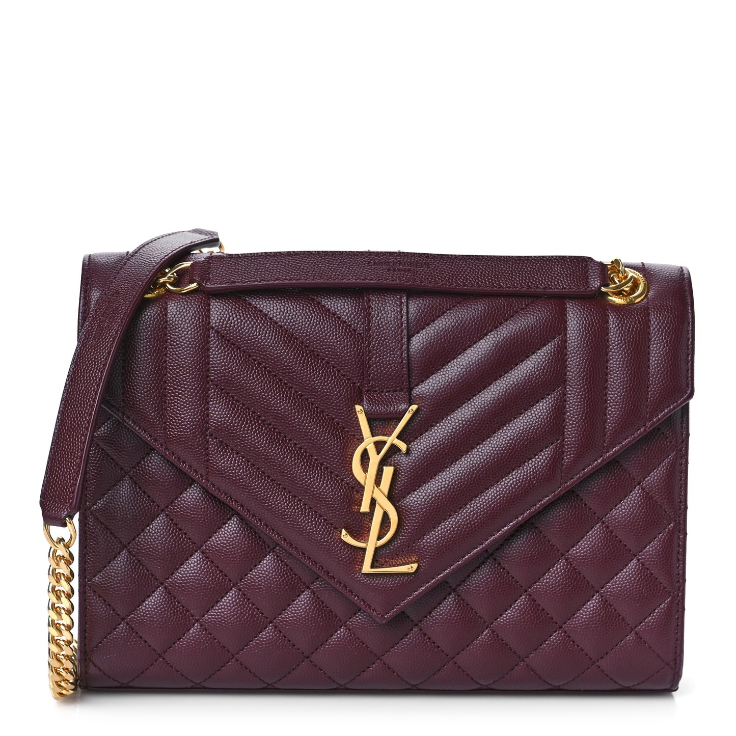 Grain De Poudre Textured Mixed Matelasse Medium Triquilt Monogram Satchel Rouge Legion