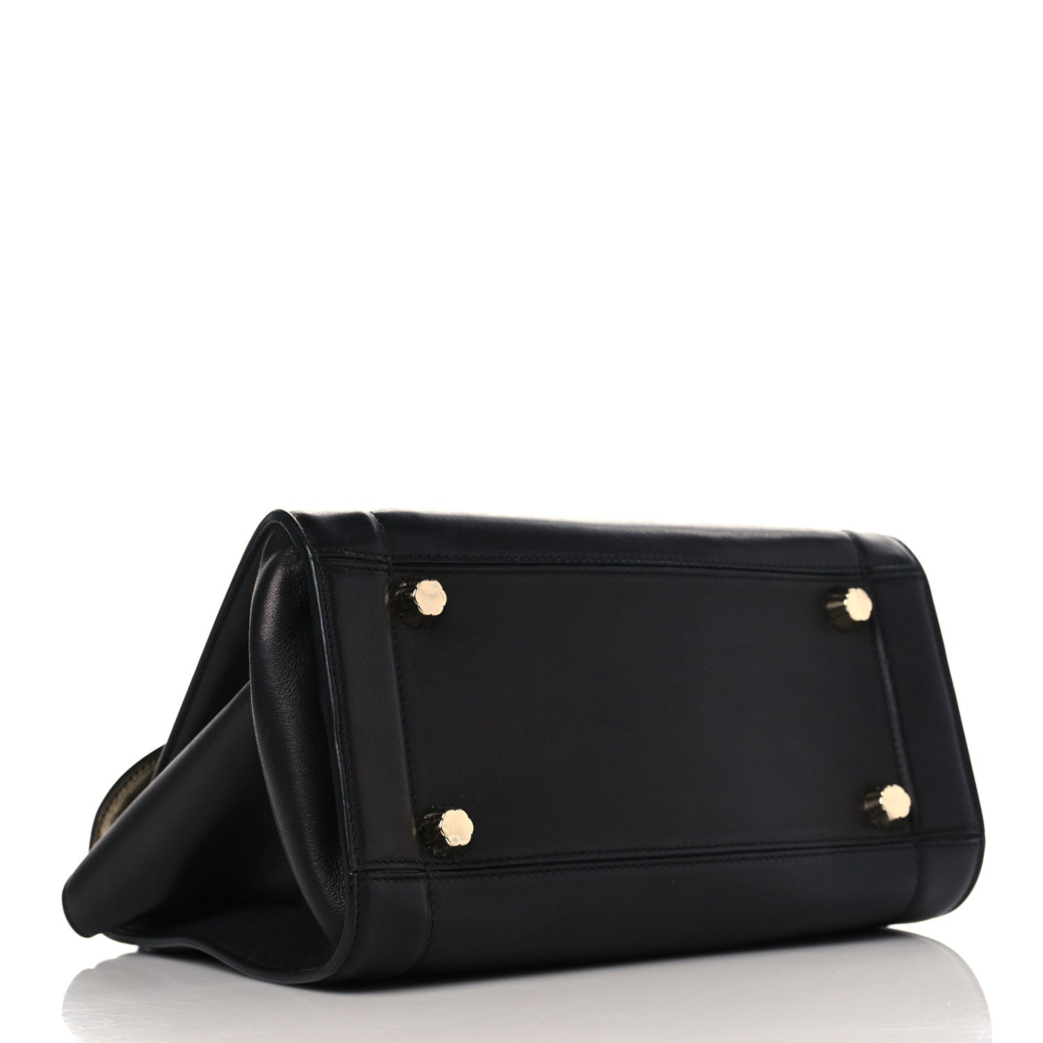 Salvatore Ferragamo Calfskin Sofia Rainbow Top Handle Bag Black 4 of 9