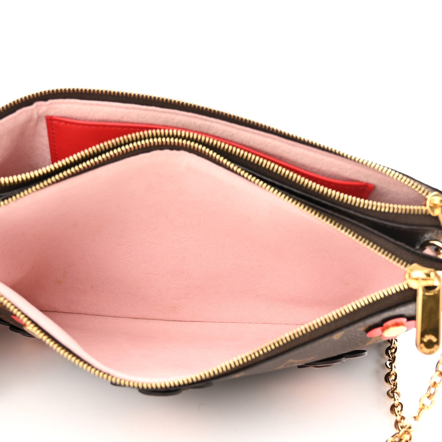 Louis Vuitton Monogram Blooming Flowers Double Zip Pochette 6 of 11