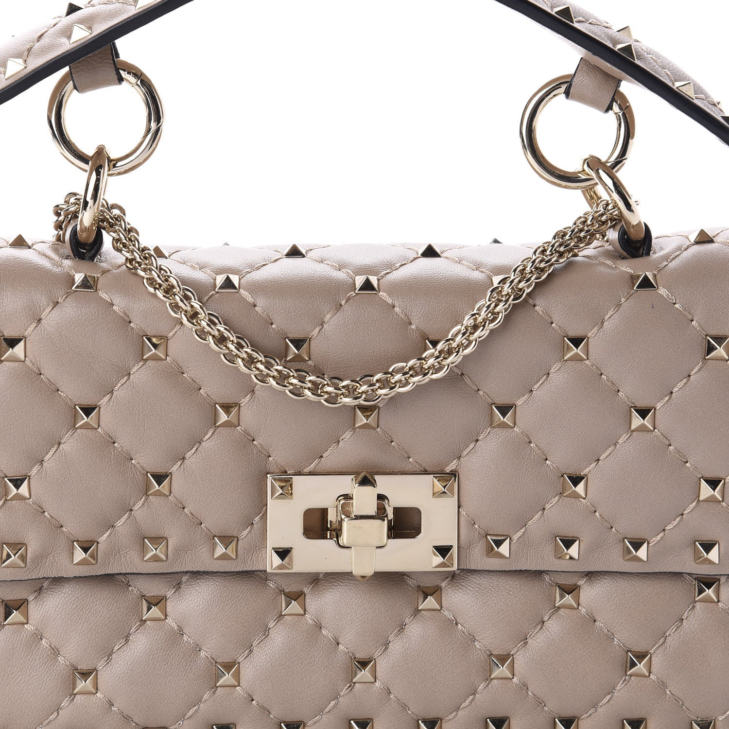 Valentino Garavani Nappa Small Rockstud Spike Shoulder Bag Poudre 10 of 10