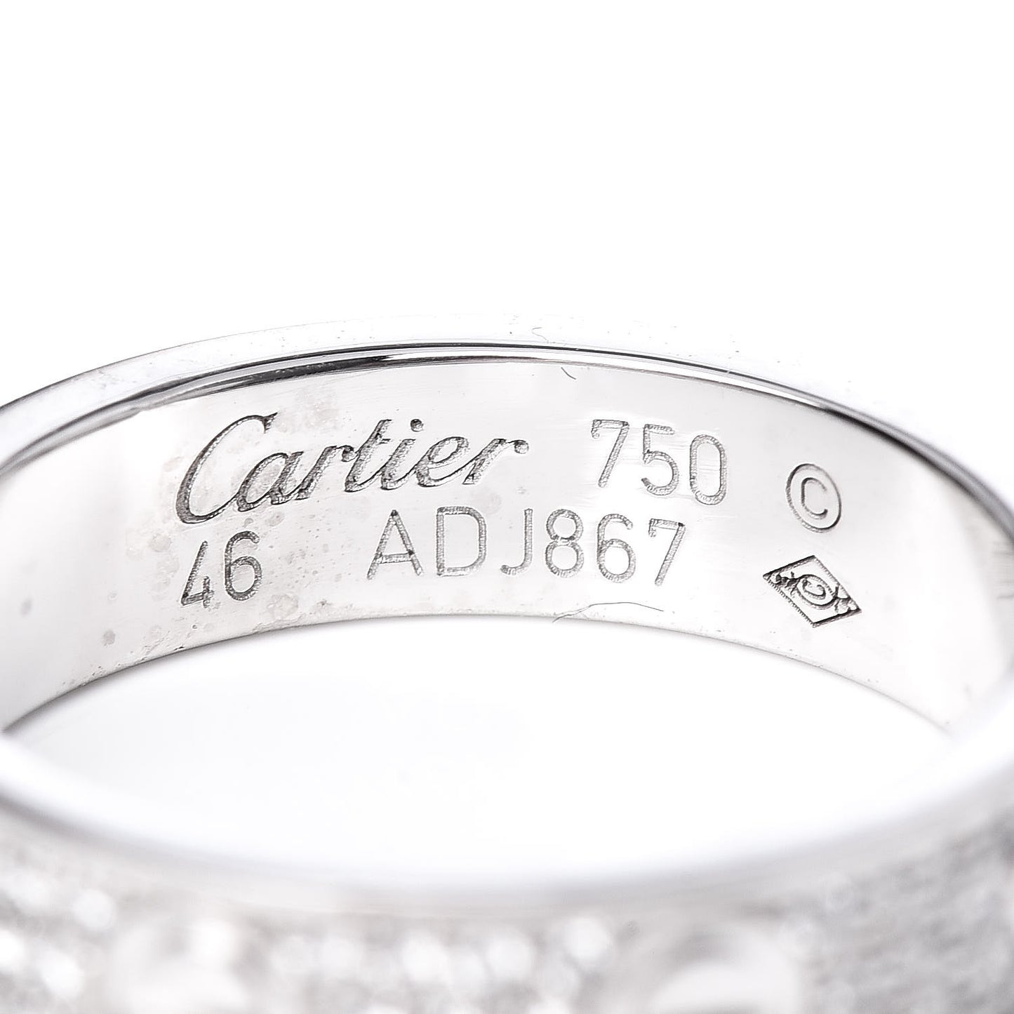 18K White Gold Diamond 4mm LOVE Wedding Paved Band Ring 46 3.75