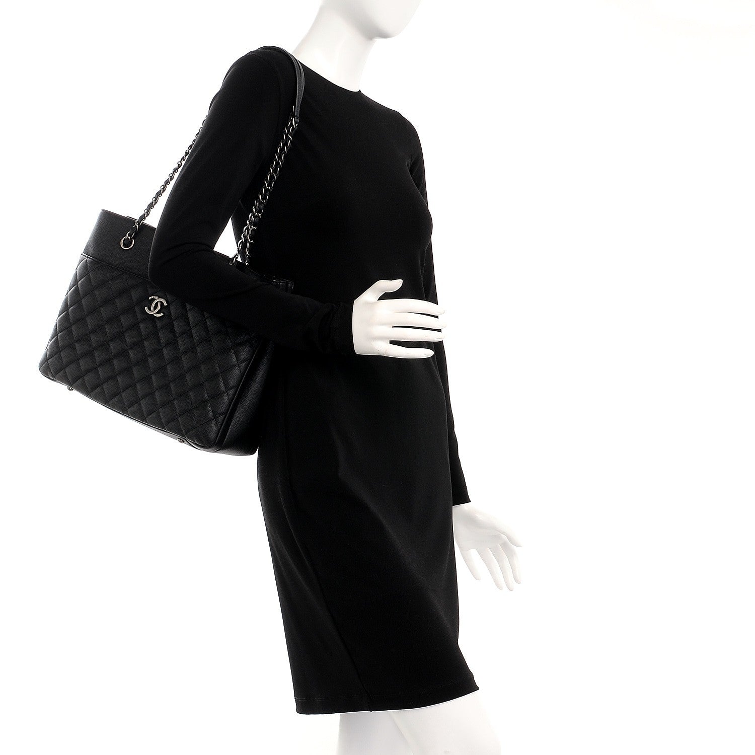 Chanel Caviar Quilted Urban Companion Shopping Tote Black 2 of 7
