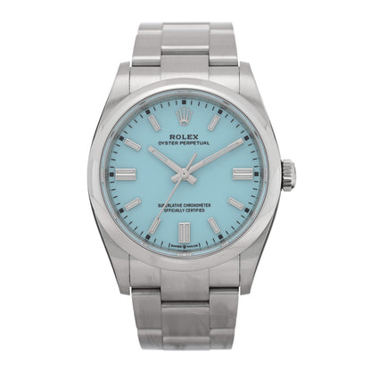 Rolex Stainless Steel 36mm Oyster Perpetual Watch Turquoise 126000 1 of 5