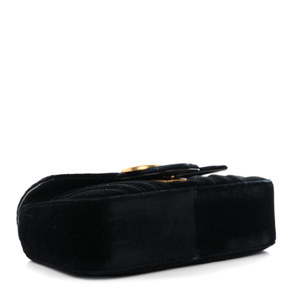 Gucci Velvet Matelasse Mini GG Marmont Shoulder Bag Black 4 of 10