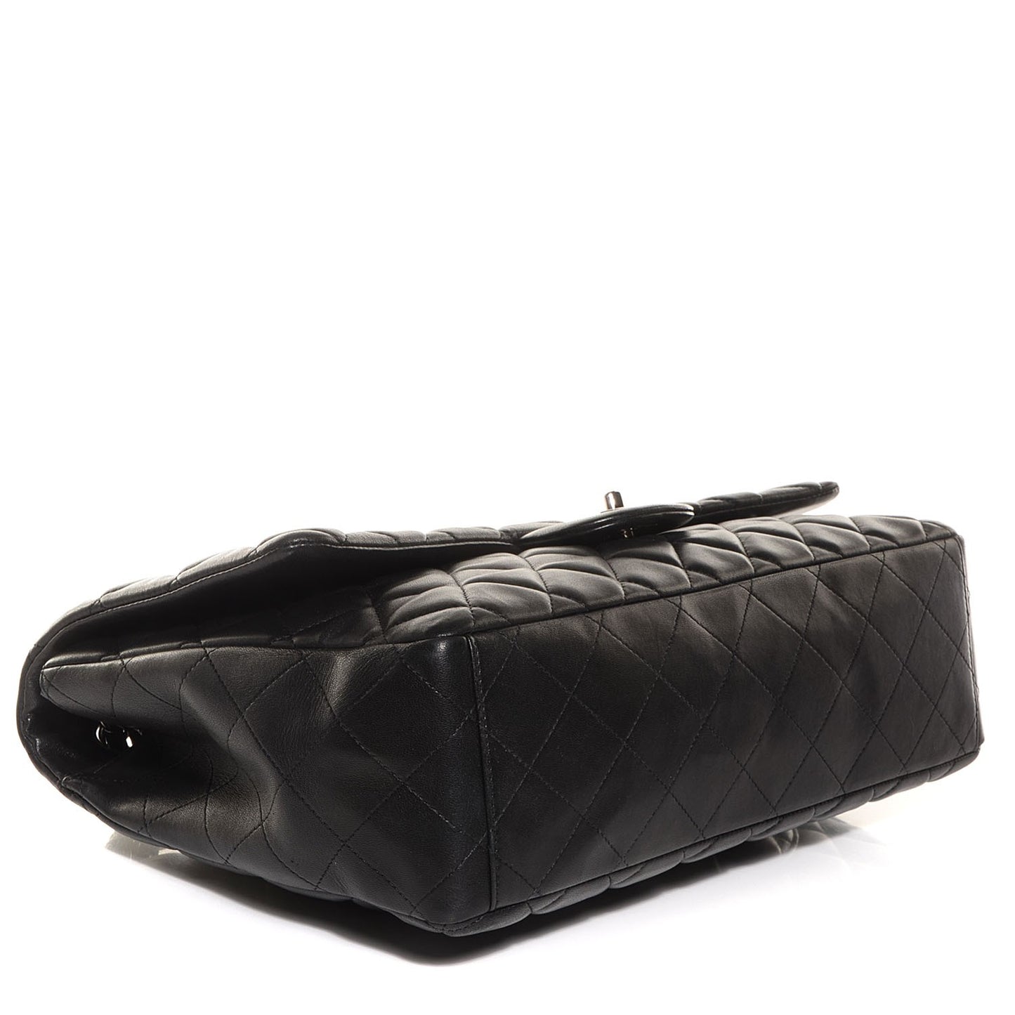 Lambskin Quilted Jumbo Single Flap Black