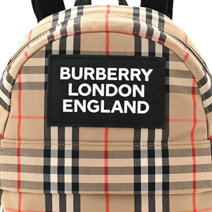 Burberry House Check Canvas Calfskin Small Nico Backpack Archive Beige 9 of 16