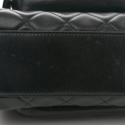 Chanel Shiny Crumpled Lambskin Quilted Medium Preppy Pocket Camera Case Black 11 of 12