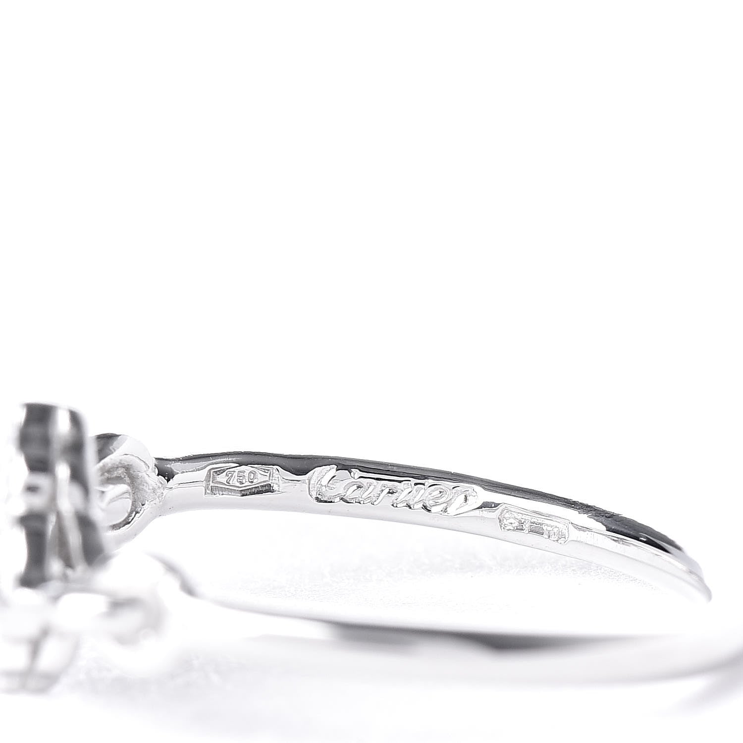 Cartier 18K White Gold Diamond Hindu Floral Ring 46 3.75 5 of 6